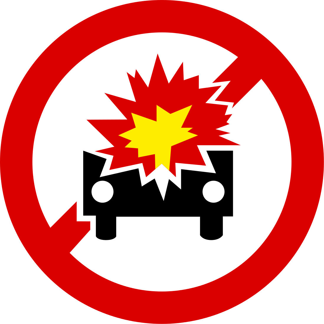 No vehicles carrying explosives